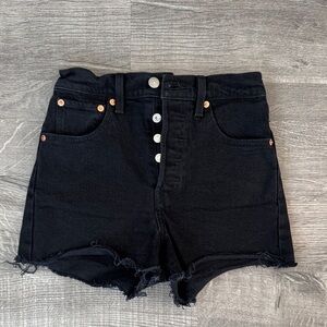 Levi’s Black Ribcage Shorts